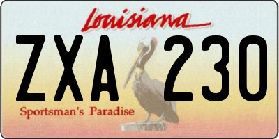 LA license plate ZXA230