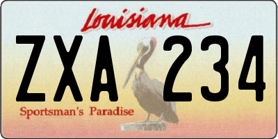 LA license plate ZXA234