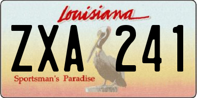 LA license plate ZXA241