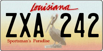 LA license plate ZXA242