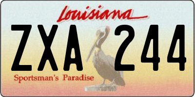 LA license plate ZXA244