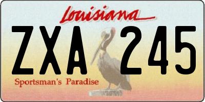 LA license plate ZXA245