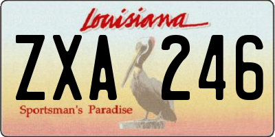 LA license plate ZXA246