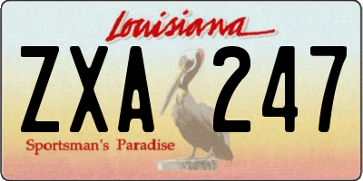 LA license plate ZXA247