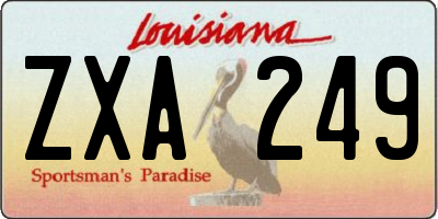 LA license plate ZXA249