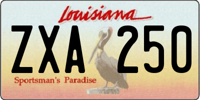 LA license plate ZXA250