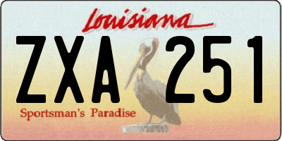 LA license plate ZXA251