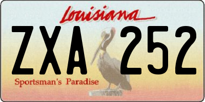 LA license plate ZXA252