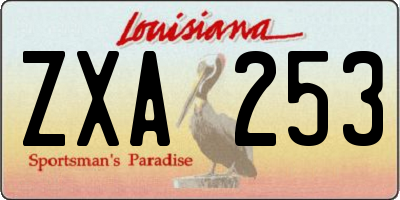 LA license plate ZXA253