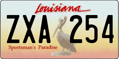 LA license plate ZXA254