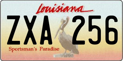 LA license plate ZXA256