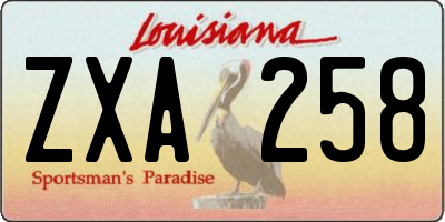 LA license plate ZXA258