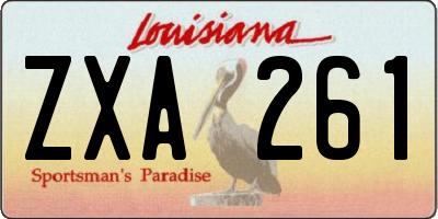 LA license plate ZXA261