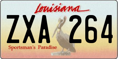 LA license plate ZXA264
