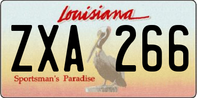 LA license plate ZXA266