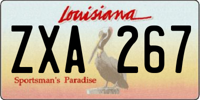 LA license plate ZXA267