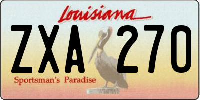 LA license plate ZXA270