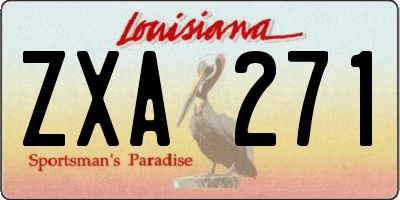 LA license plate ZXA271