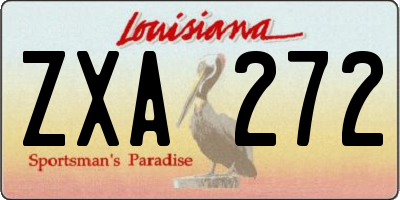 LA license plate ZXA272