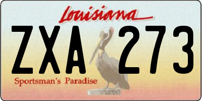 LA license plate ZXA273