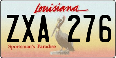 LA license plate ZXA276