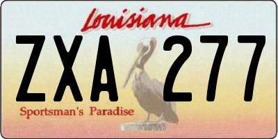 LA license plate ZXA277