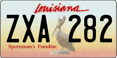 LA license plate ZXA282