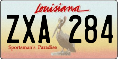 LA license plate ZXA284