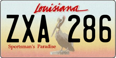 LA license plate ZXA286