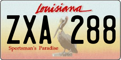 LA license plate ZXA288