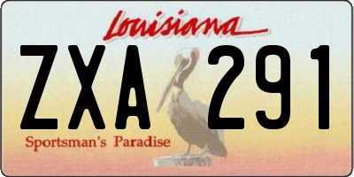 LA license plate ZXA291