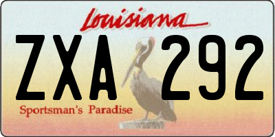 LA license plate ZXA292