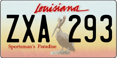 LA license plate ZXA293