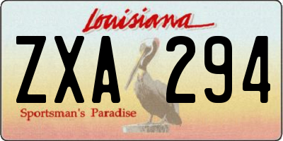 LA license plate ZXA294