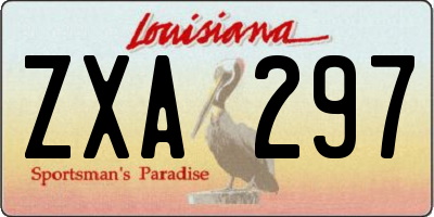 LA license plate ZXA297