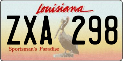 LA license plate ZXA298