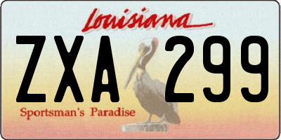 LA license plate ZXA299