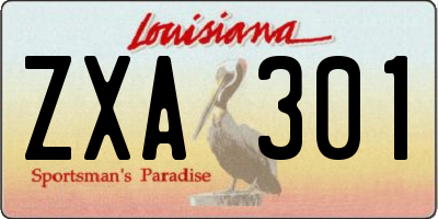 LA license plate ZXA301