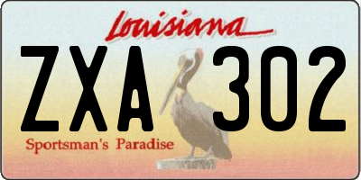 LA license plate ZXA302