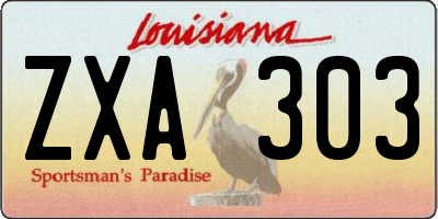 LA license plate ZXA303