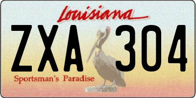 LA license plate ZXA304