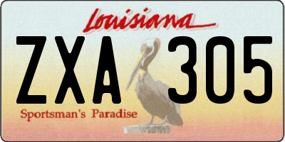 LA license plate ZXA305