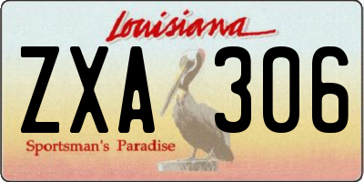 LA license plate ZXA306