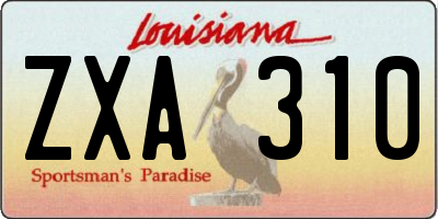 LA license plate ZXA310