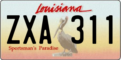 LA license plate ZXA311