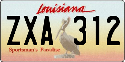 LA license plate ZXA312