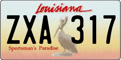 LA license plate ZXA317