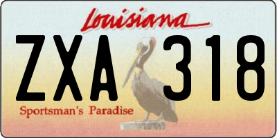 LA license plate ZXA318