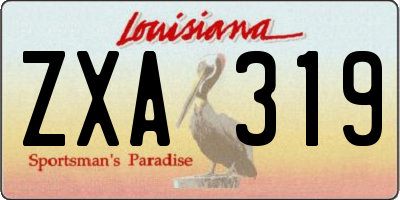 LA license plate ZXA319