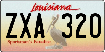 LA license plate ZXA320